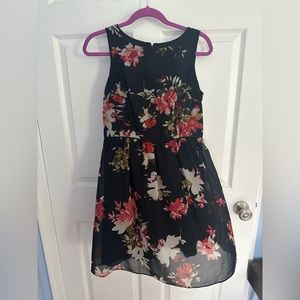 LOFT Floral black dress size 4